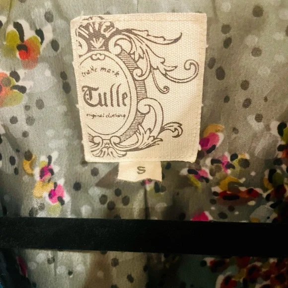 Tulle Teal Trench Coat with White Accents - Picture 2 of 5